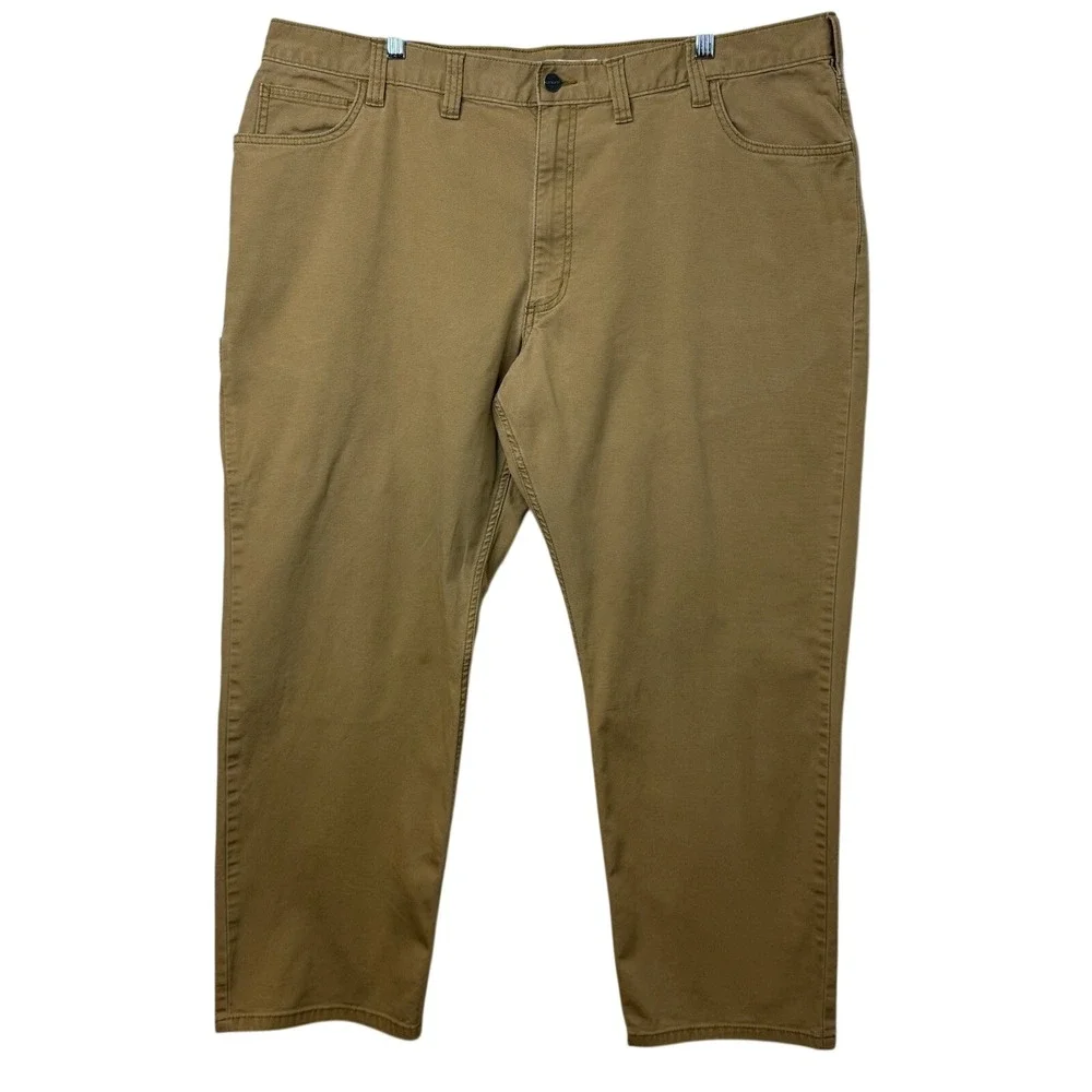 Carhartt Rugged Flex 102517 Rigby Canvas Work Pants Men 44x30 Brown Phone Pocket